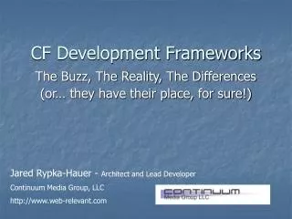 CF Development Frameworks