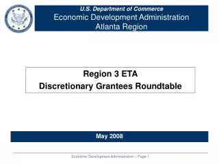 U.S. Department of Commerce Economic Development Administration Atlanta Region