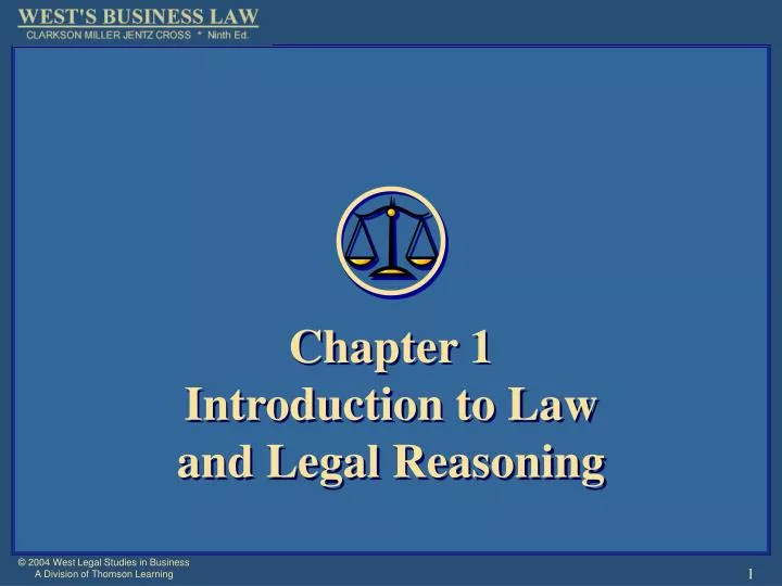 chapter 1 introduction to law and legal reasoning