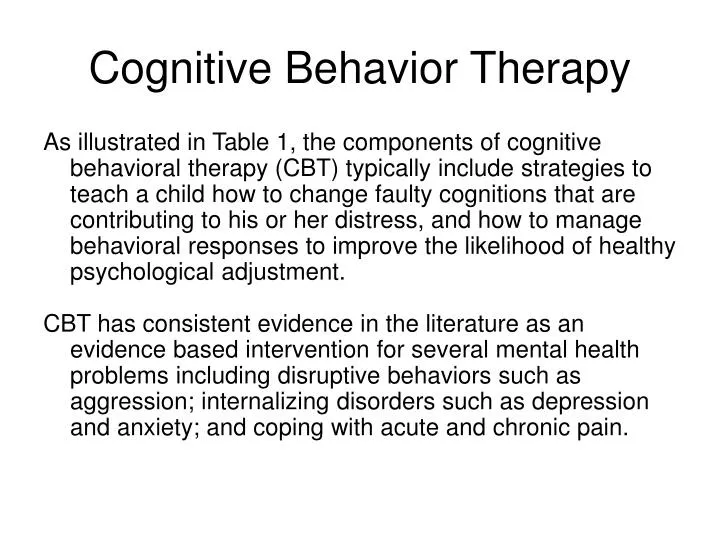 cognitive behavior therapy