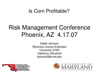 Risk Management Conference Phoenix, AZ 4.17.07
