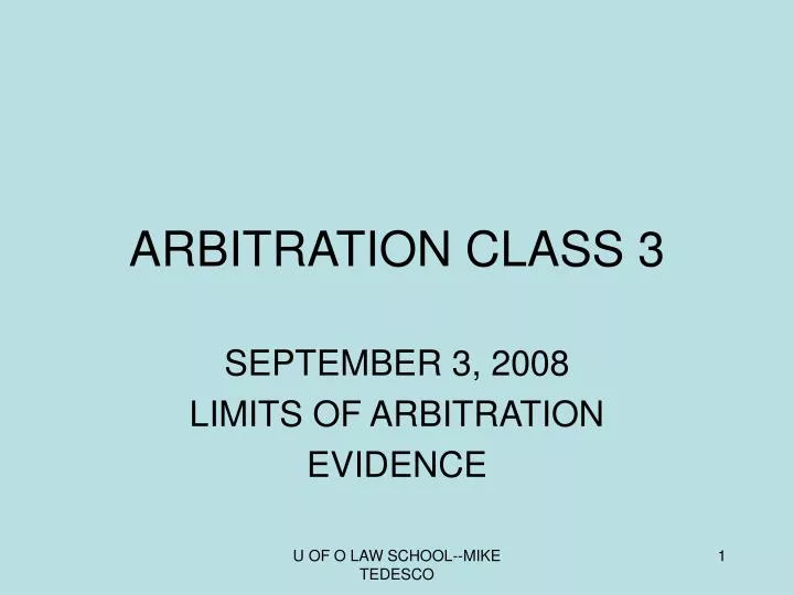 arbitration class 3