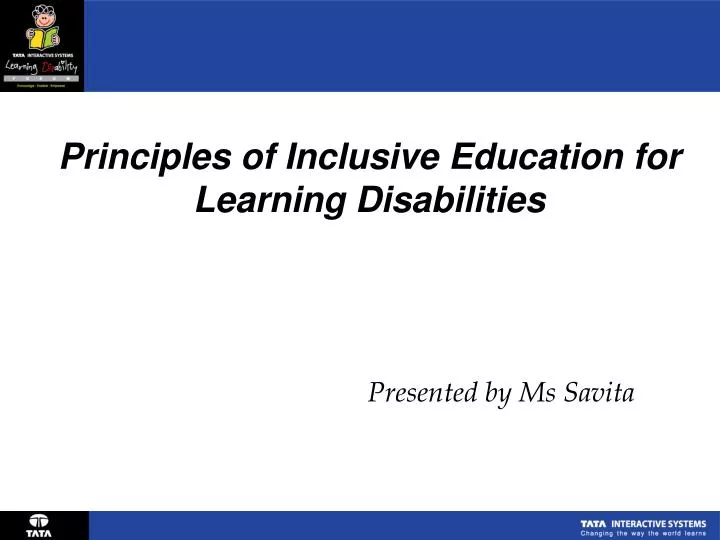 principles of inclusive education for learning disabilities