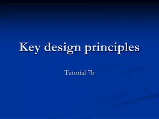 Key design principles