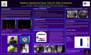 Niobium Sputtered Havar Foils for FDG Production