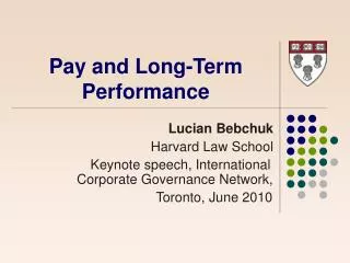 Pay and Long-Term Performance