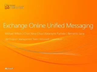 Exchange Online Unified Messaging
