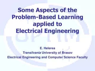 Some Aspects of the Problem-Based Learning applied to Electrical Engineering