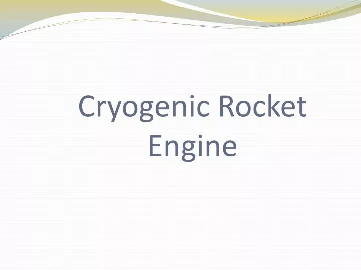 cryogenic rocket engine