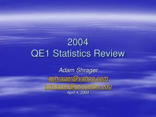 2004 QE1 Statistics Review