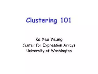 Clustering 101