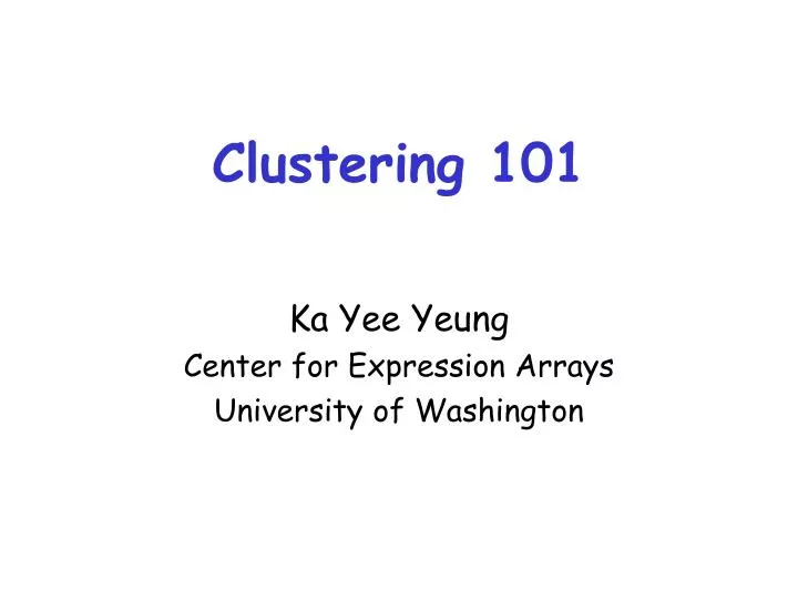 clustering 101