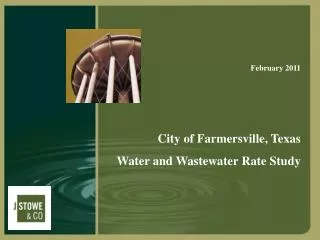 City of Farmersville, Texas Water and Wastewater Rate Study