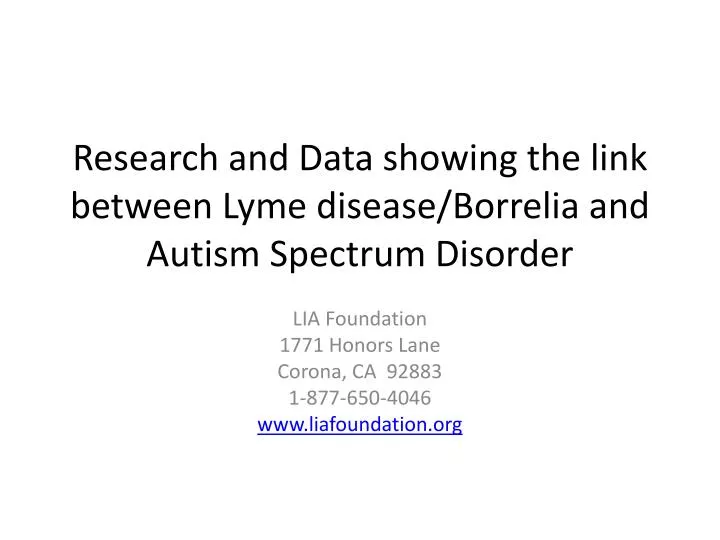 research and data showing the link between lyme disease borrelia and autism spectrum disorder