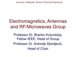 Electromagnetics, Antennas and RF/Microwaves Group