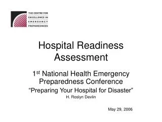Hospital Readiness Assessment