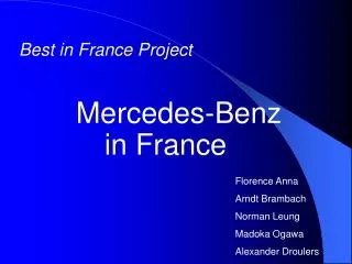 Best in France Project