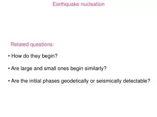 Earthquake nucleation