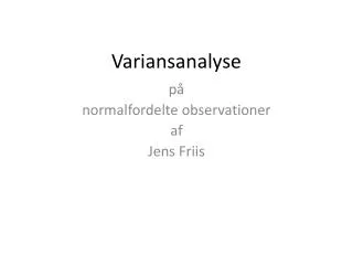 Variansanalyse