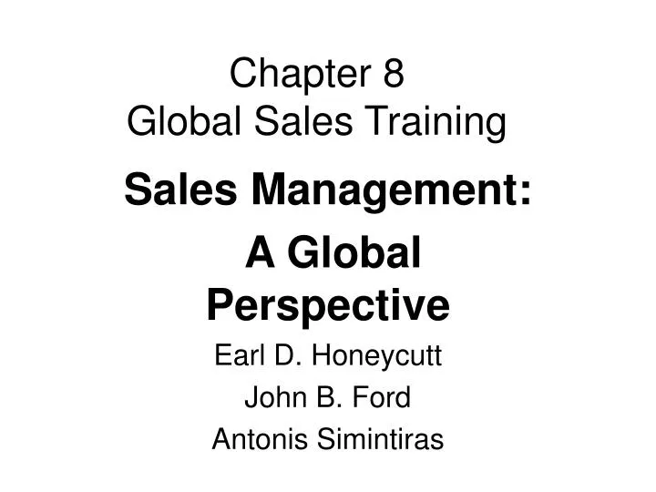 chapter 8 global sales training