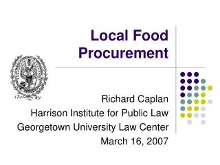 Local Food Procurement