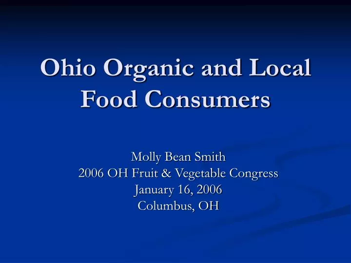 ohio organic and local food consumers
