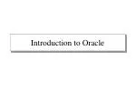 Introduction to Oracle - slide 1