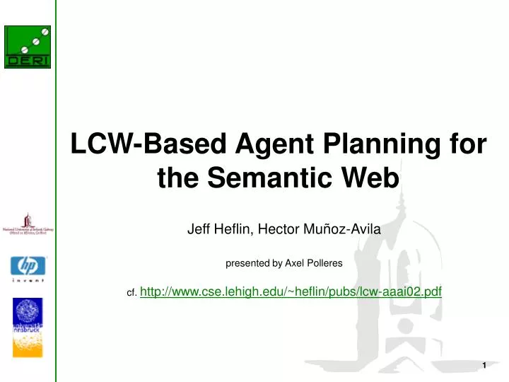 lcw based agent planning for the semantic web