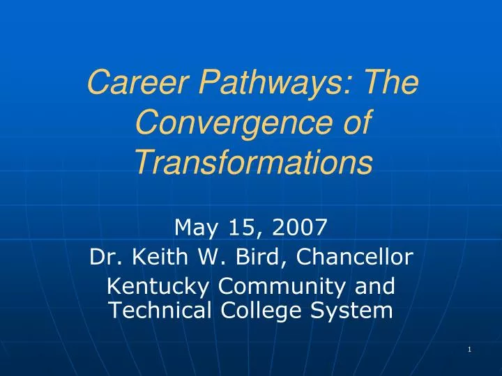 career pathways the convergence of transformations