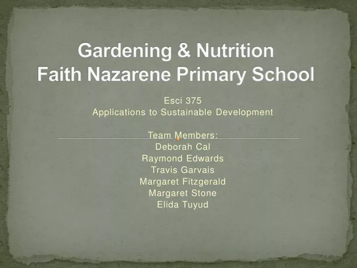 gardening nutrition faith nazarene primary school