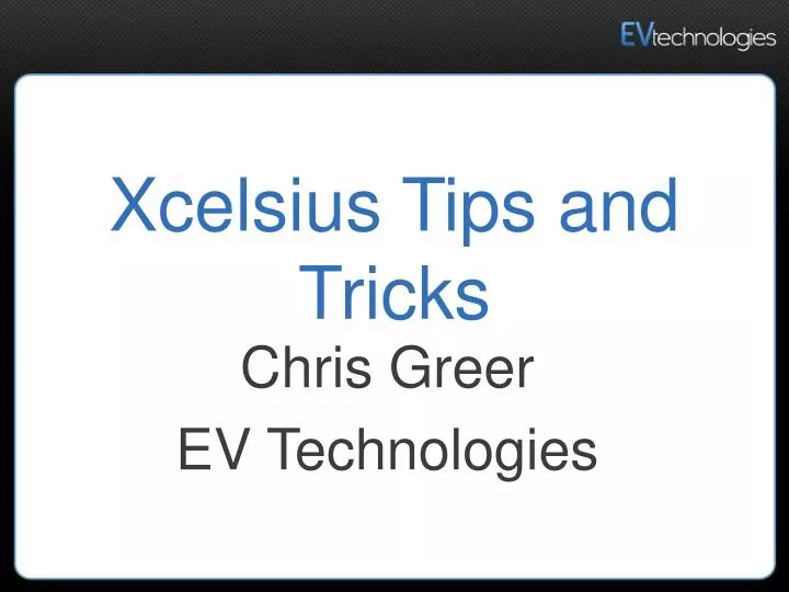 xcelsius tips and tricks