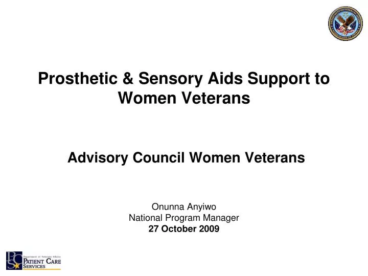 prosthetic sensory aids support to women veterans advisory council women veterans