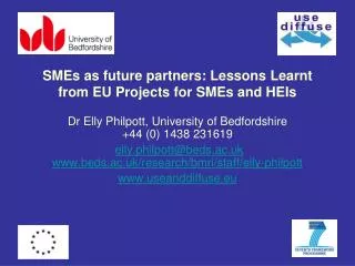 SMEs as future partners: Lessons Learnt from EU Projects for SMEs and HEIs