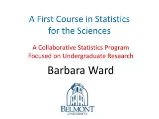 A First Course in Statistics for the Sciences