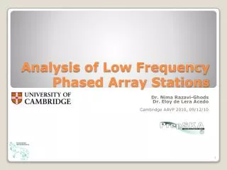 Analysis of Low Frequency Phased Array Stations