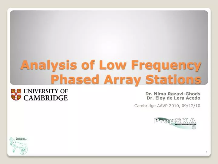 analysis of low frequency phased array stations