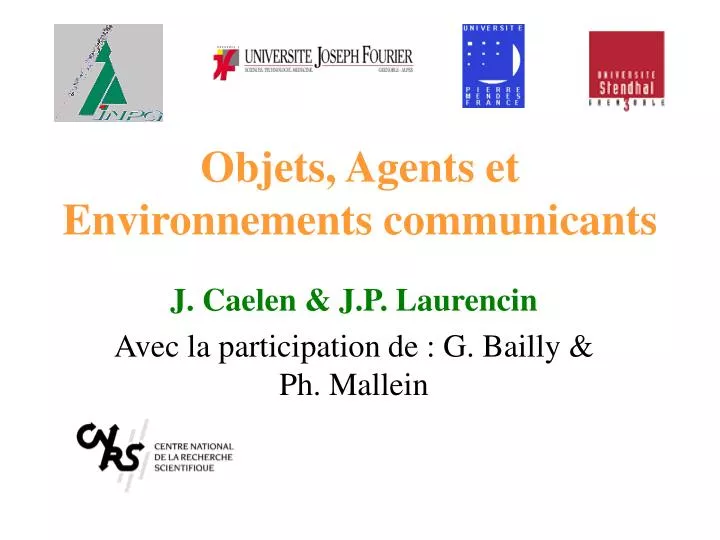 objets agents et environnements communicants