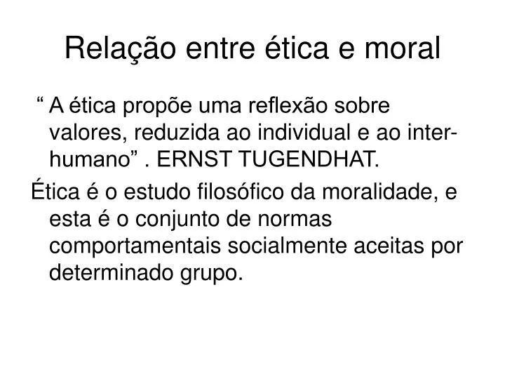 rela o entre tica e moral