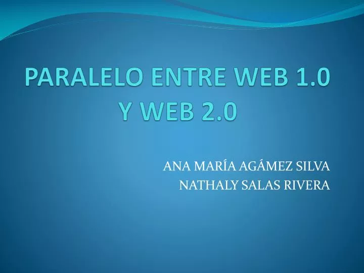 paralelo entre web 1 0 y web 2 0