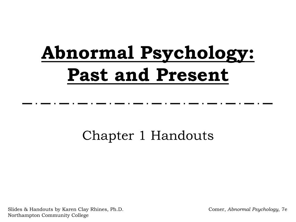PPT - Abnormal Psychology: Past and Present PowerPoint Presentation ...