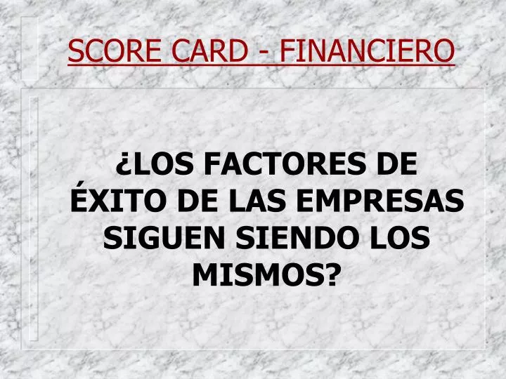 score card financiero