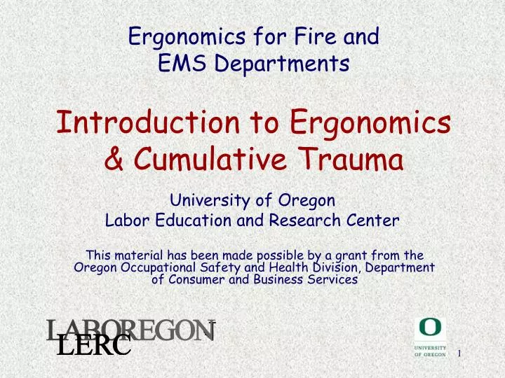 ergonomics for fire and ems departments introduction to ergonomics cumulative trauma