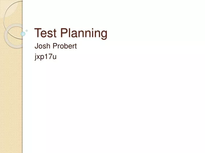 test planning