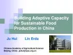 Building Adaptive Capacity for Sustainable Food Production in China