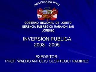 INVERSION PUBLICA 2003 - 2005