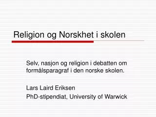Religion og Norskhet i skolen