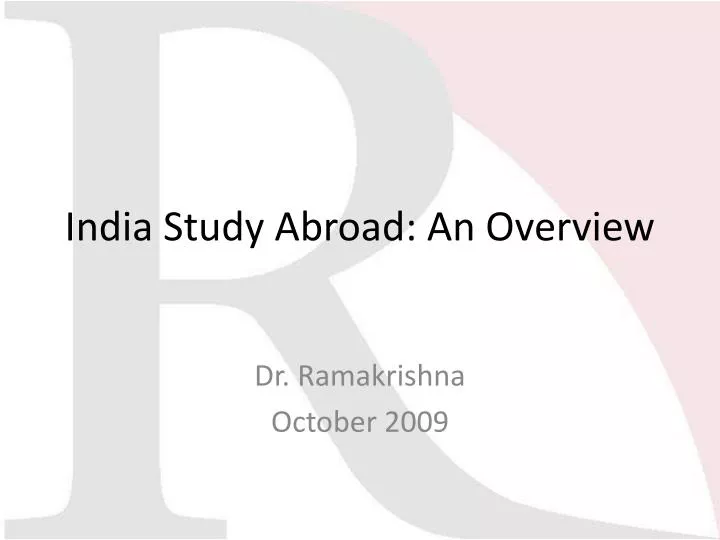 india study abroad an overview