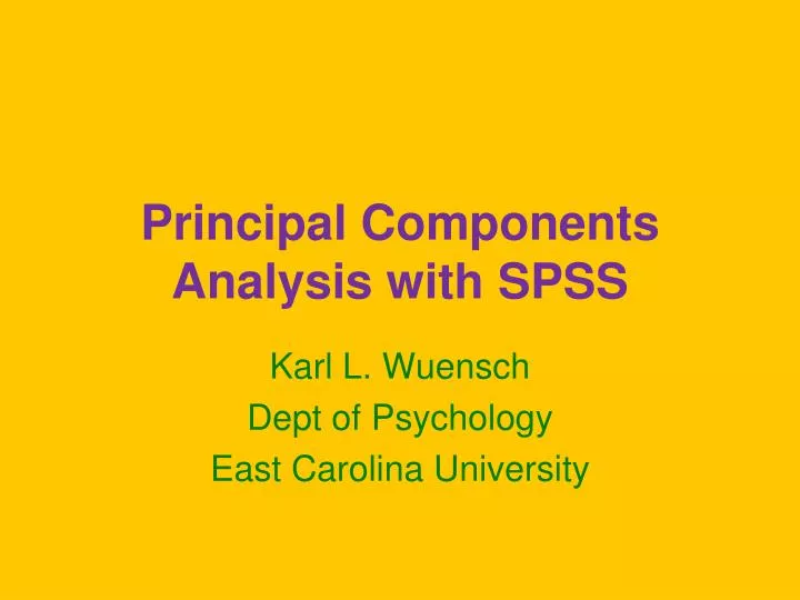 principal components analysis with spss
