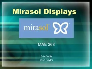 Mirasol Displays