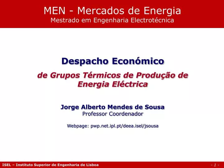 men mercados de energia mestrado em engenharia electrot cnica